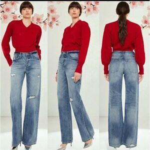 Kancan Ultra High Rise Distressed Bootcut Jeans NWT